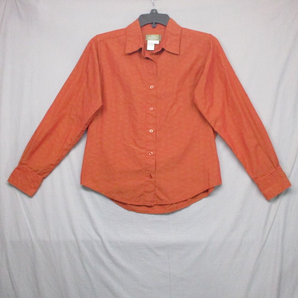 The Territory Ahead Long Sleeve Button Down Burnt Orange Women Size | SP